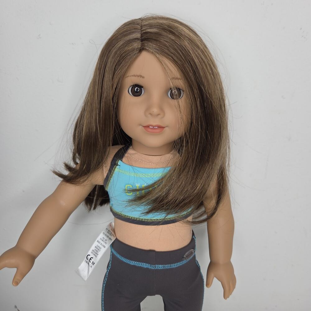 American Girl Doll 18 Inch Brown Hair Brown Eyes Cheer Outfit Set 2017 AG - Picture 2 of 10